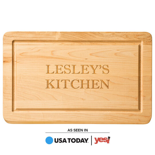 Maple 16 inch Rectangle Your Text Cutting Board